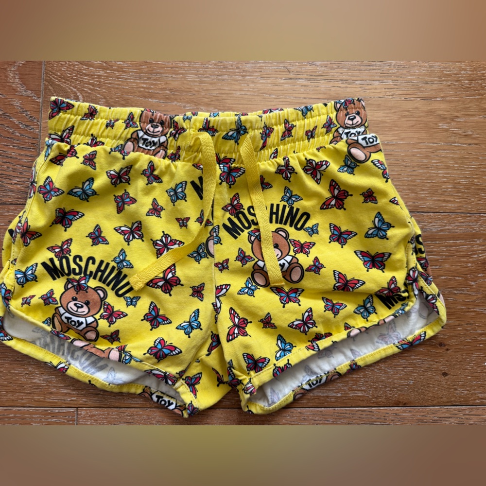Used 1 times 99%new Moschino Bright Yellow Teddy Bear Print Shorts